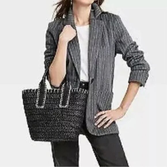 NWT! Target University Thread Gray & White Pinstripe Blazer Jacket. Extra Large - Picture 2 of 15